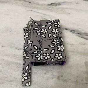 Mere Bliss Pretty Penney Floral Gray and Black Wristlet